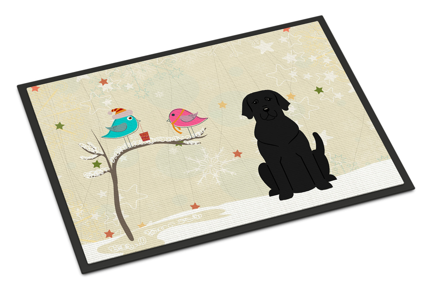 Caroline's Treasures Christmas Presents between Friends Black Labrador Doormat - 24x36 Decorative Floor Mat – Indoor/Outdoor Rug with Artistic Flair BB2529JMAT