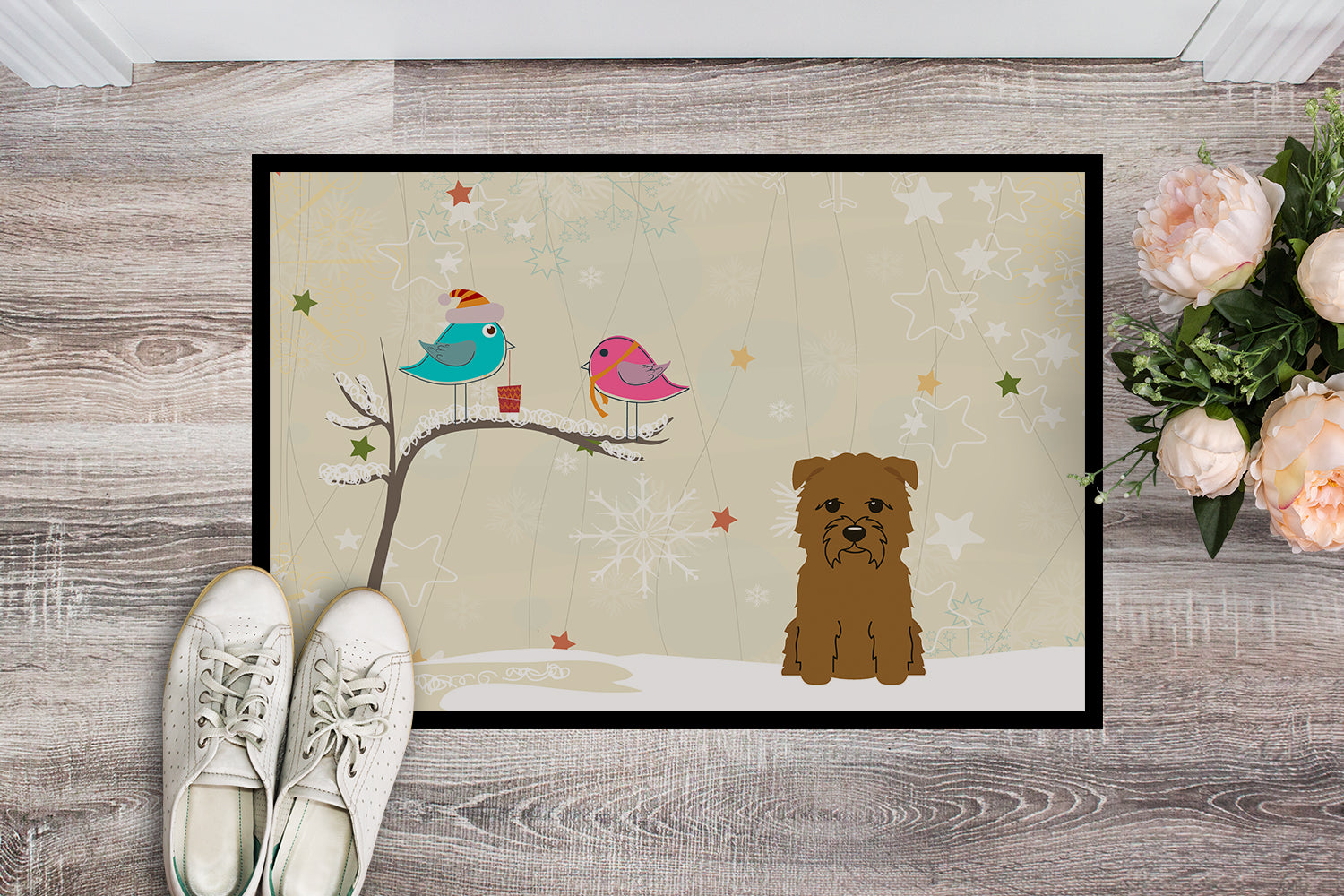 Caroline's Treasures Christmas Presents between Friends Glen of Imal Tan Doormat - 24x36 Decorative Floor Mat – Indoor/Outdoor Rug with Artistic Flair BB2532JMAT