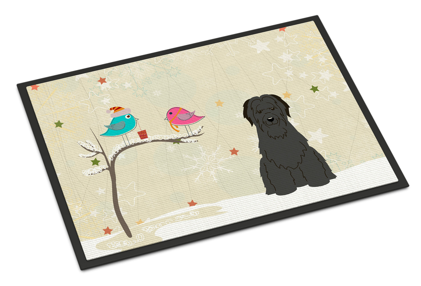 Caroline's Treasures Christmas Presents between Friends Briard Black Doormat - 24x36 Decorative Floor Mat – Indoor/Outdoor Rug with Artistic Flair BB2553JMAT