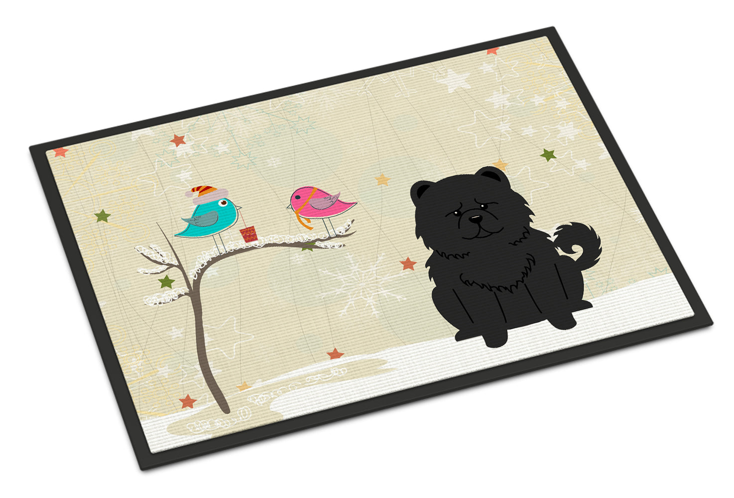 Caroline's Treasures Christmas Presents between Friends Chow Chow Black Doormat - 24x36 Decorative Floor Mat – Indoor/Outdoor Rug with Artistic Flair BB2615JMAT