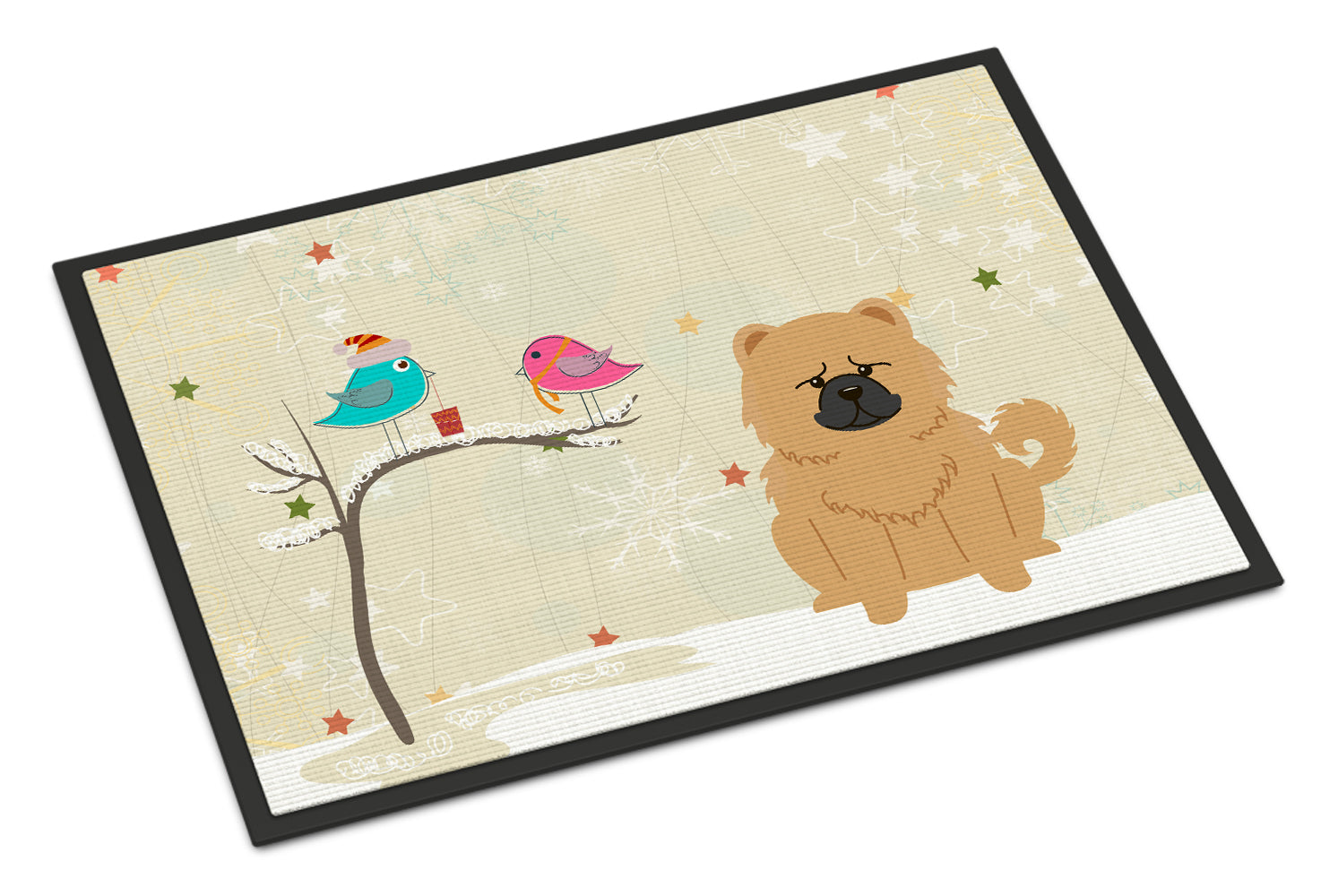 Caroline's Treasures Christmas Presents between Friends Chow Chow Cream Doormat - 24x36 Decorative Floor Mat – Indoor/Outdoor Rug with Artistic Flair BB2616JMAT