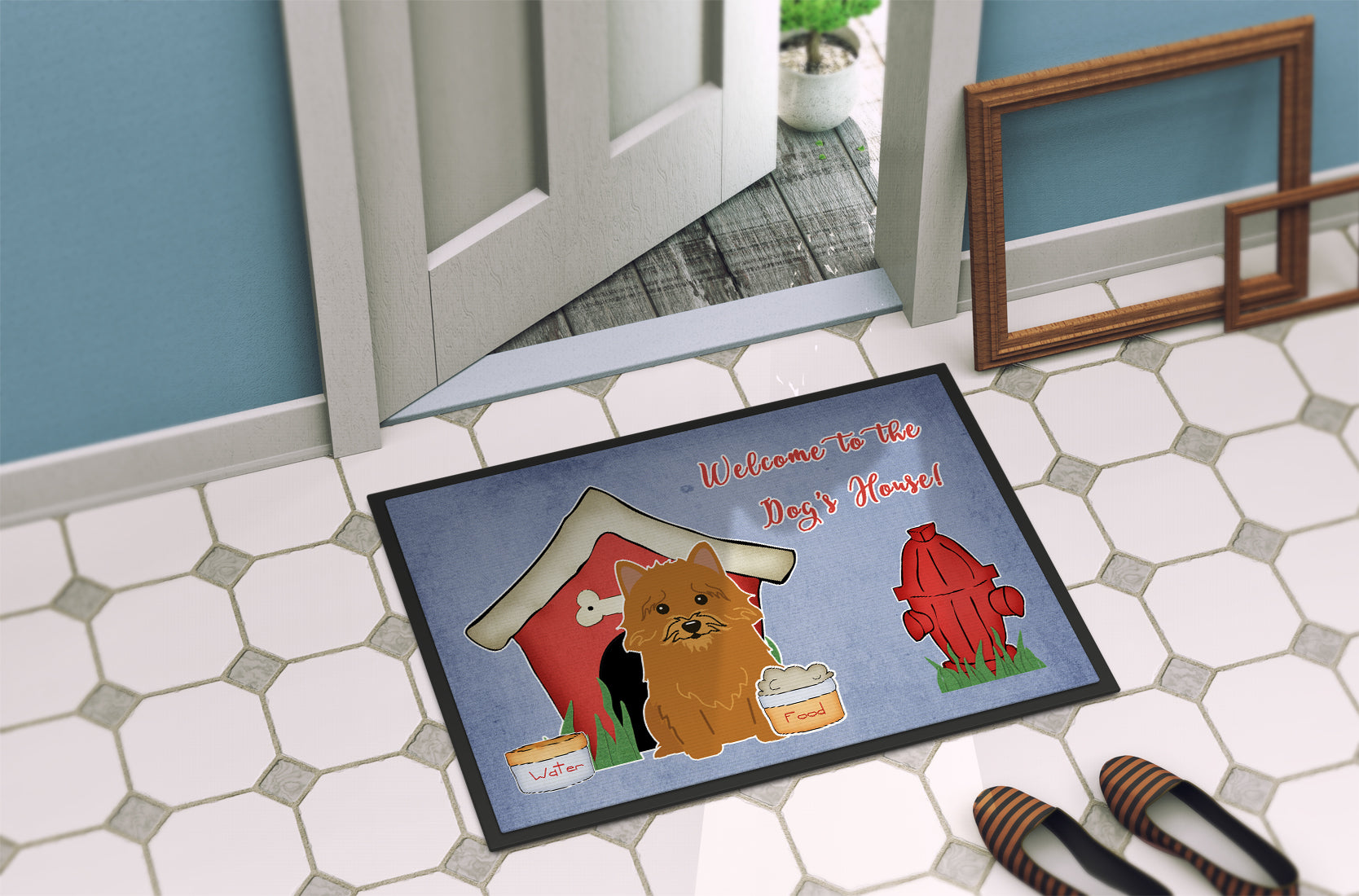 Caroline's Treasures Dog House Collection Norwich Terrier Doormat - 24x36 Decorative Floor Mat – Indoor/Outdoor Rug with Artistic Flair BB2774JMAT