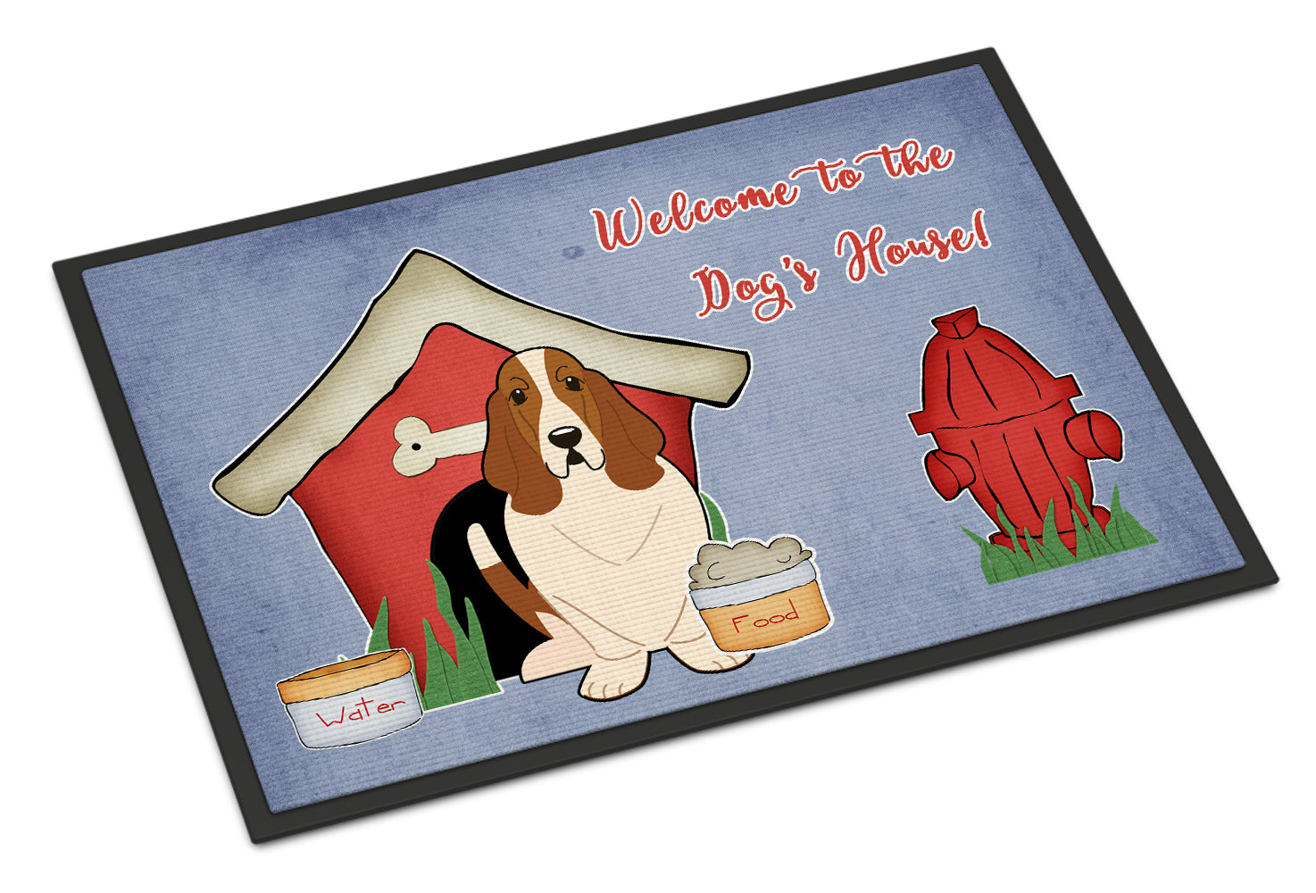 Caroline's Treasures Dog House Collection Basset Hound Doormat - 24x36 Decorative Floor Mat – Indoor/Outdoor Rug with Artistic Flair BB2775JMAT