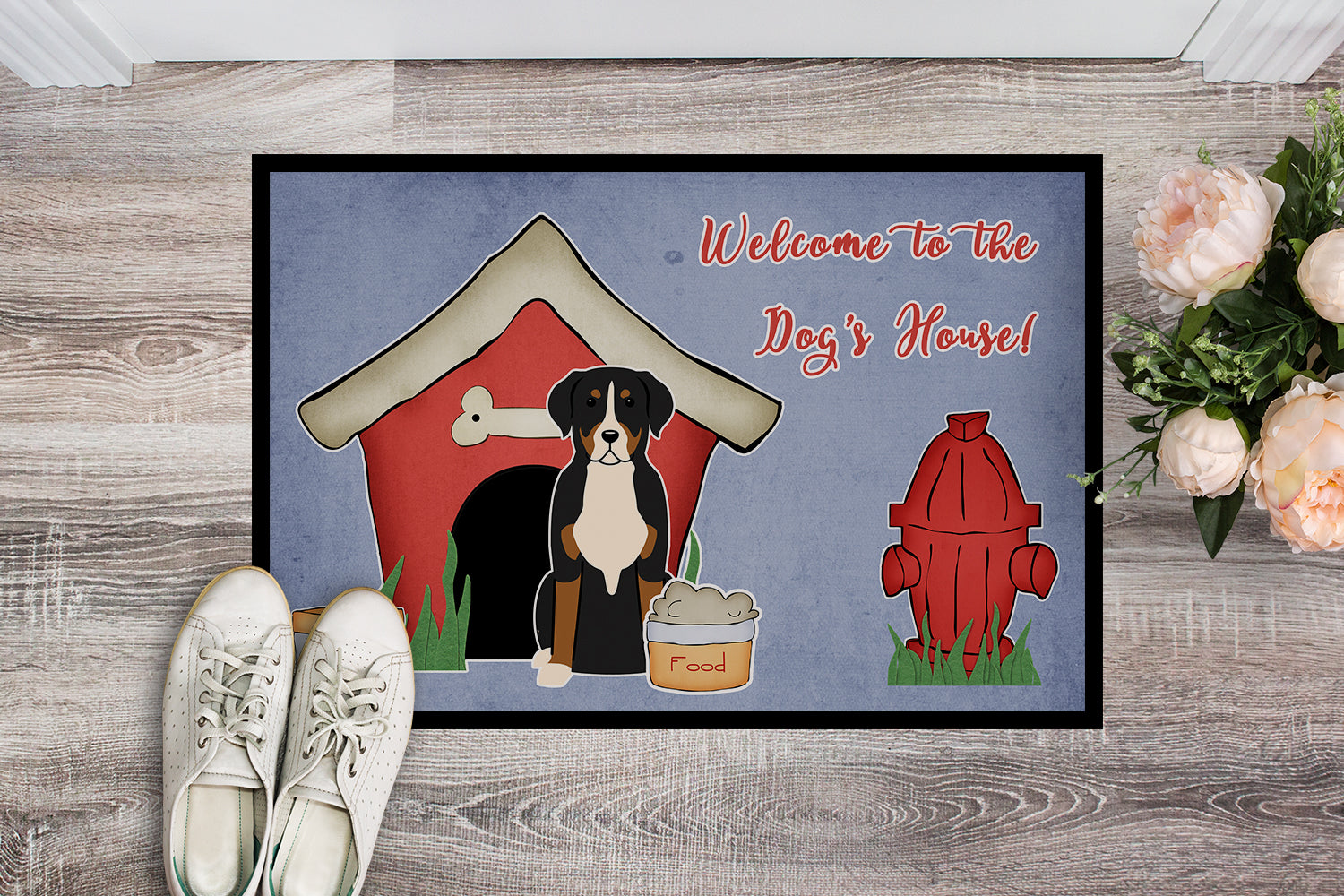 Caroline's Treasures Dog House Collection Greater Swiss Mountain Dog Doormat - 24x36 Decorative Floor Mat – Indoor/Outdoor Rug with Artistic Flair BB2791JMAT