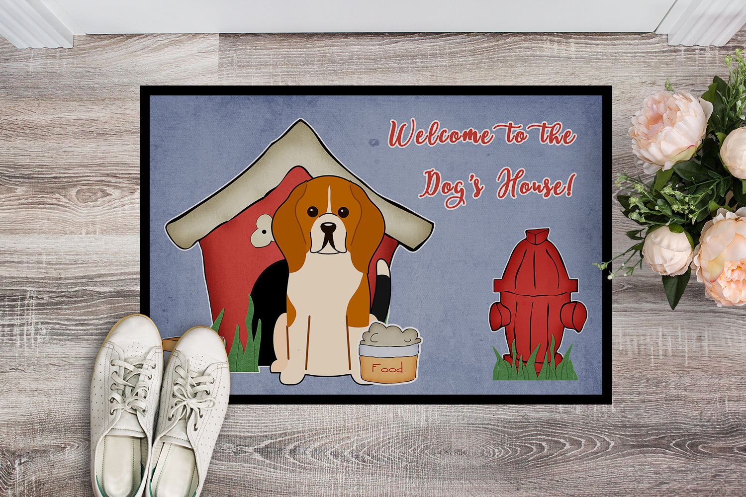 Caroline's Treasures Dog House Collection Beagle Tricolor Doormat - 24x36 Decorative Floor Mat – Indoor/Outdoor Rug with Artistic Flair BB2794JMAT