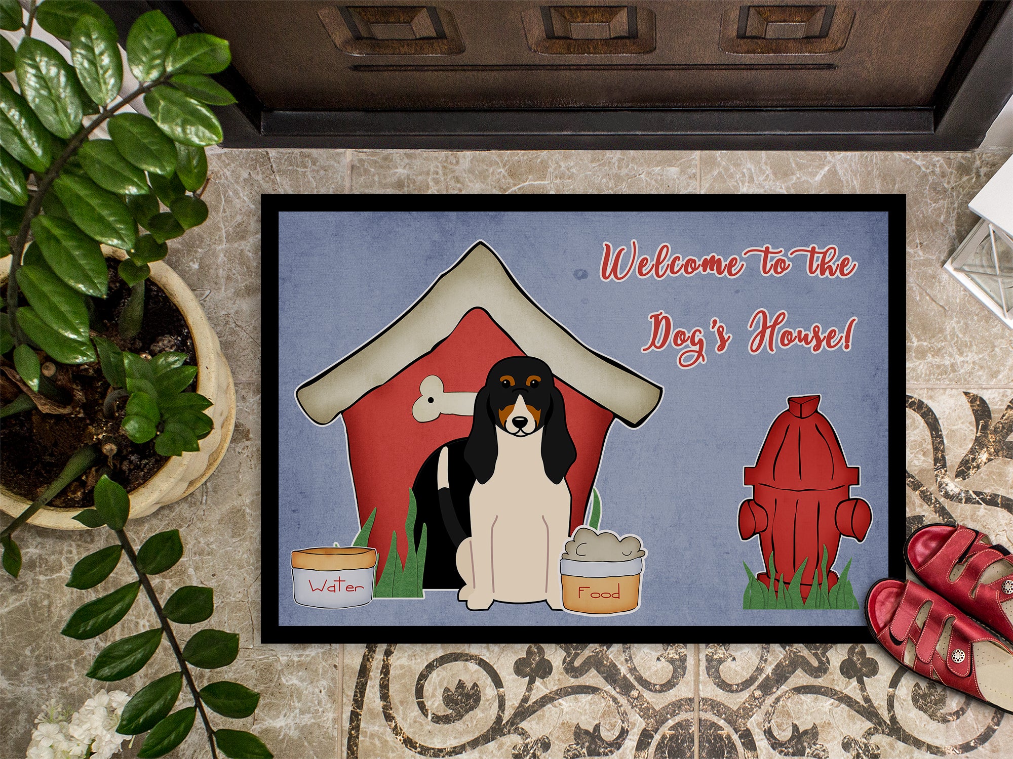 Dog House Collection Swiss Hound Doormat - 24x36 Decorative Floor Mat – Indoor/Outdoor Rug with Artistic Flair BB2798JMAT