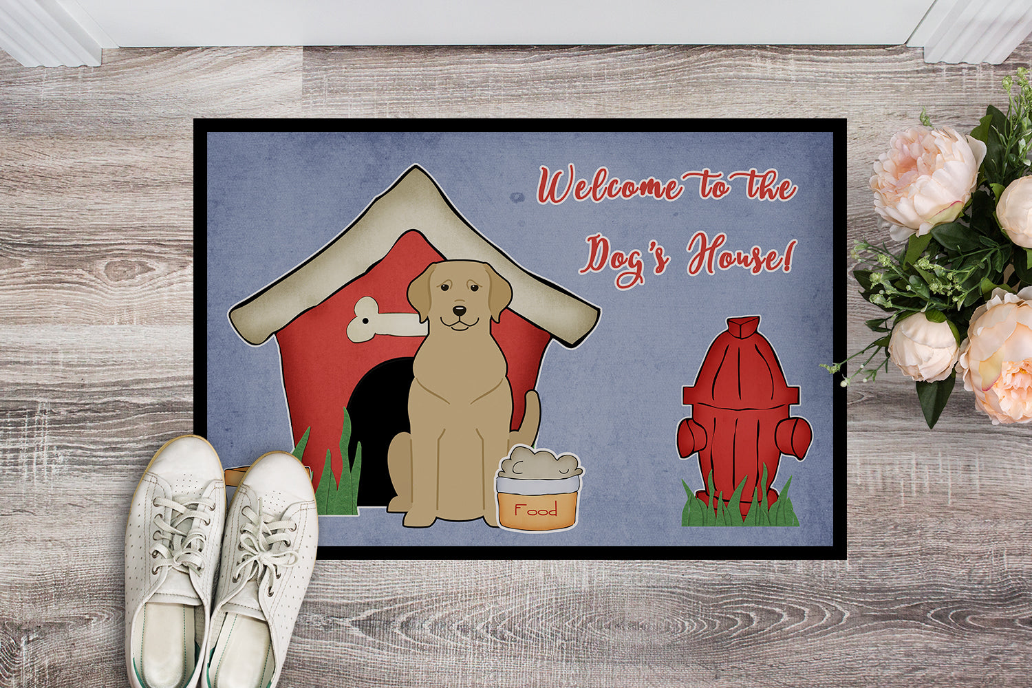 Caroline's Treasures Dog House Collection Yellow Labrador Doormat - 24x36 Decorative Floor Mat – Indoor/Outdoor Rug with Artistic Flair BB2809JMAT