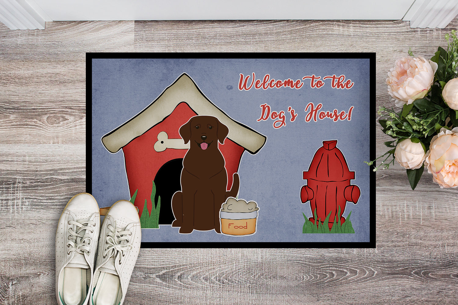 Caroline's Treasures Dog House Collection Chocolate Labrador Doormat - 24x36 Decorative Floor Mat – Indoor/Outdoor Rug with Artistic Flair BB2810JMAT