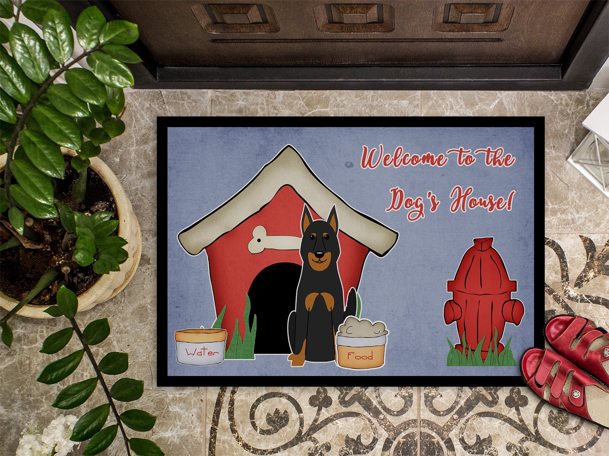 Caroline's Treasures Dog House Collection Beauce Shepherd Dog Doormat - 24x36 Decorative Floor Mat – Indoor/Outdoor Rug with Artistic Flair BB2834JMAT