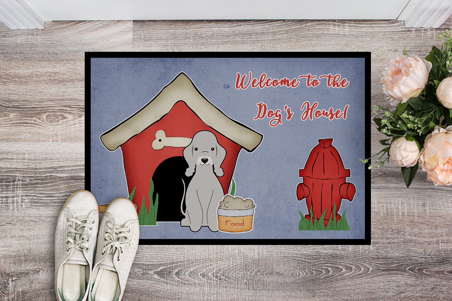 Caroline's Treasures Dog House Collection Bedlington Terrier Blue Doormat - 24x36 Decorative Floor Mat – Indoor/Outdoor Rug with Artistic Flair BB2844JMAT