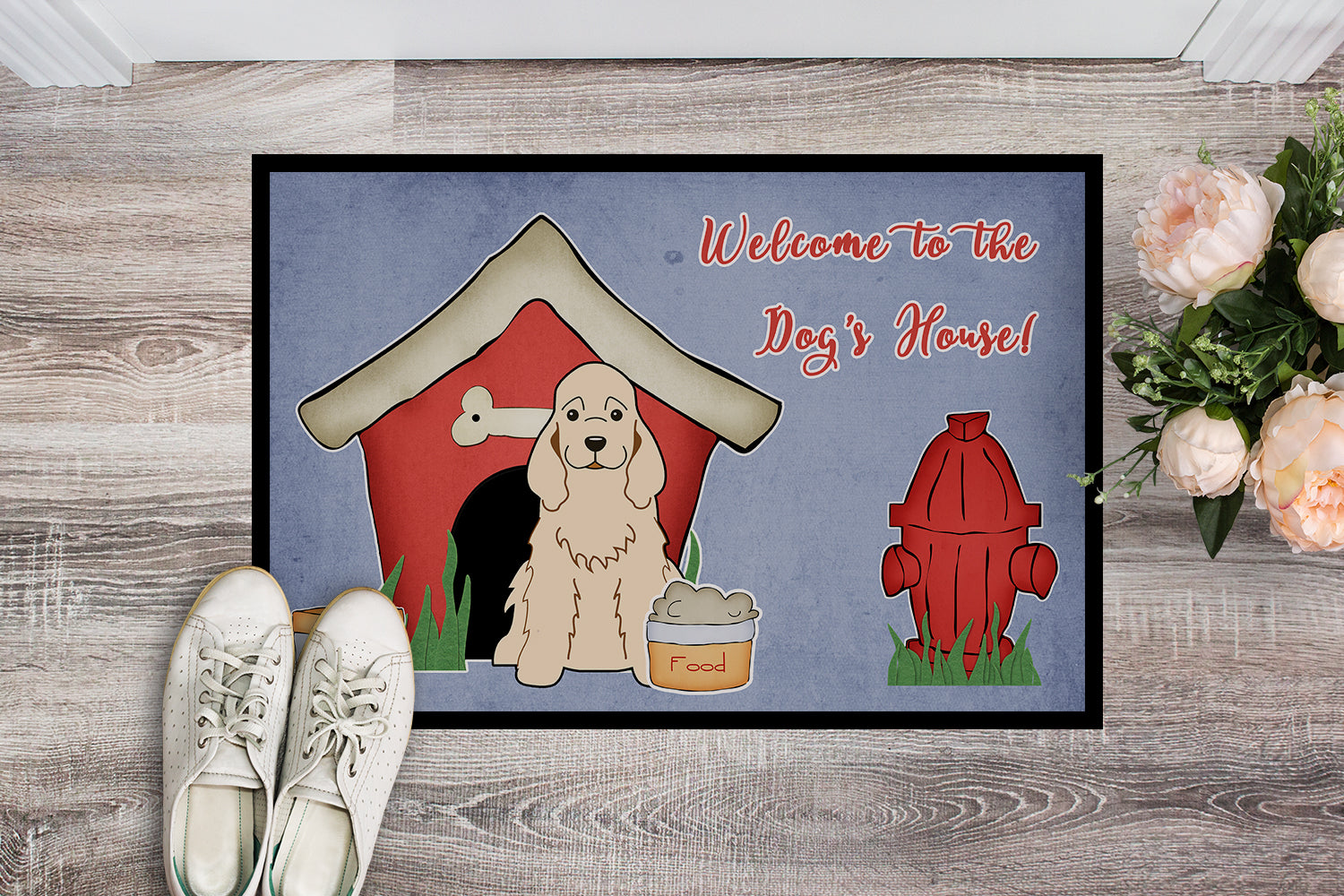 Caroline's Treasures Dog House Collection Cocker Spaniel Buff Doormat - 24x36 Decorative Floor Mat – Indoor/Outdoor Rug with Artistic Flair BB2848JMAT