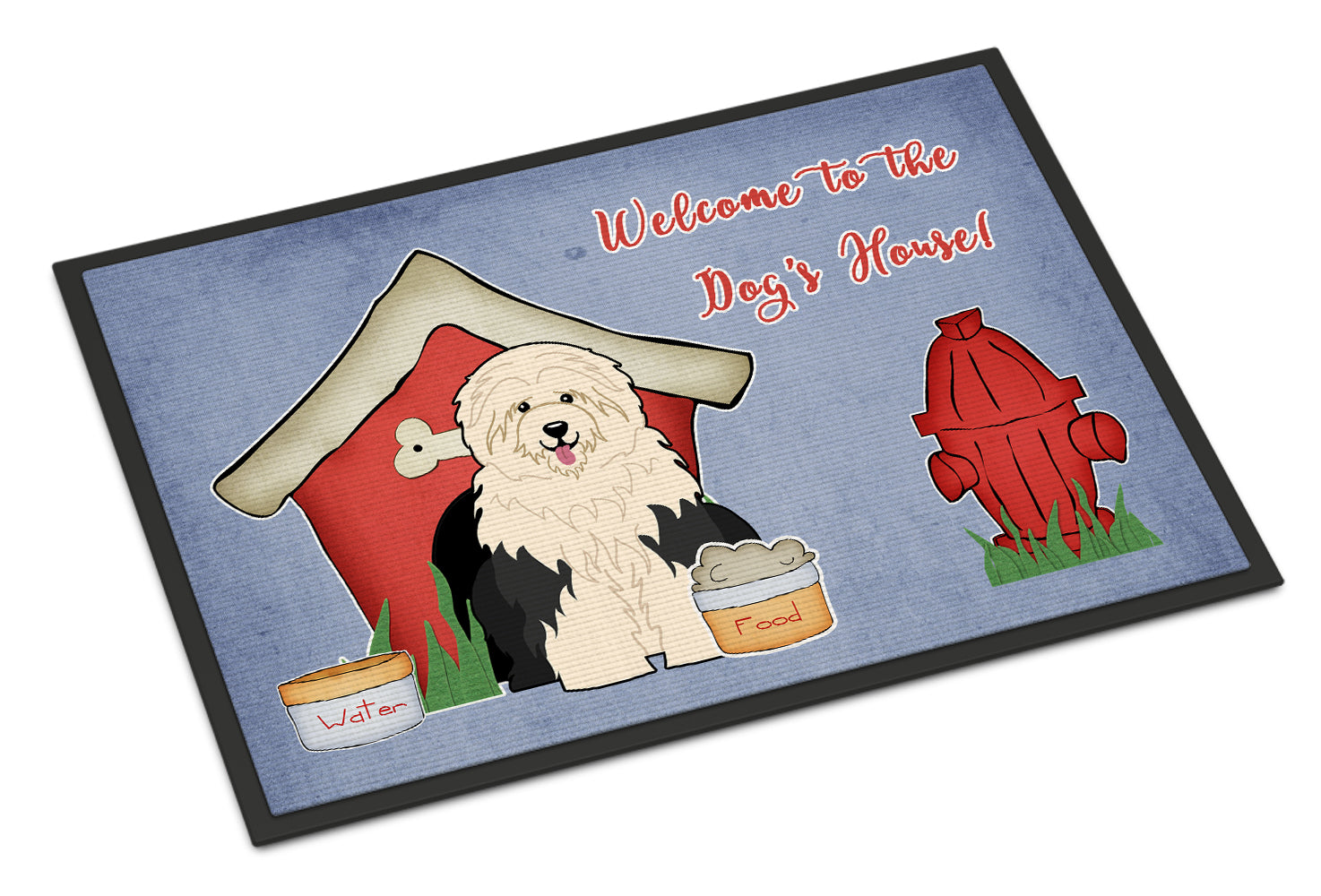 Caroline's Treasures Dog House Collection Old English Sheepdog Doormat - 24x36 Decorative Floor Mat – Indoor/Outdoor Rug with Artistic Flair BB2850JMAT