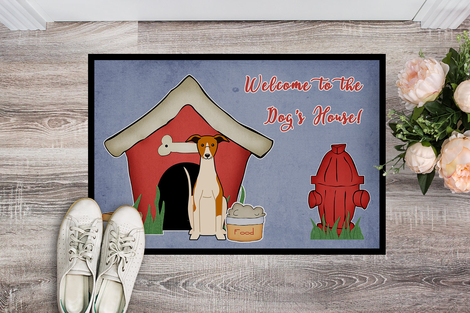 Caroline's Treasures Dog House Collection Whippet Doormat - 24x36 Decorative Floor Mat – Indoor/Outdoor Rug with Artistic Flair BB2853JMAT