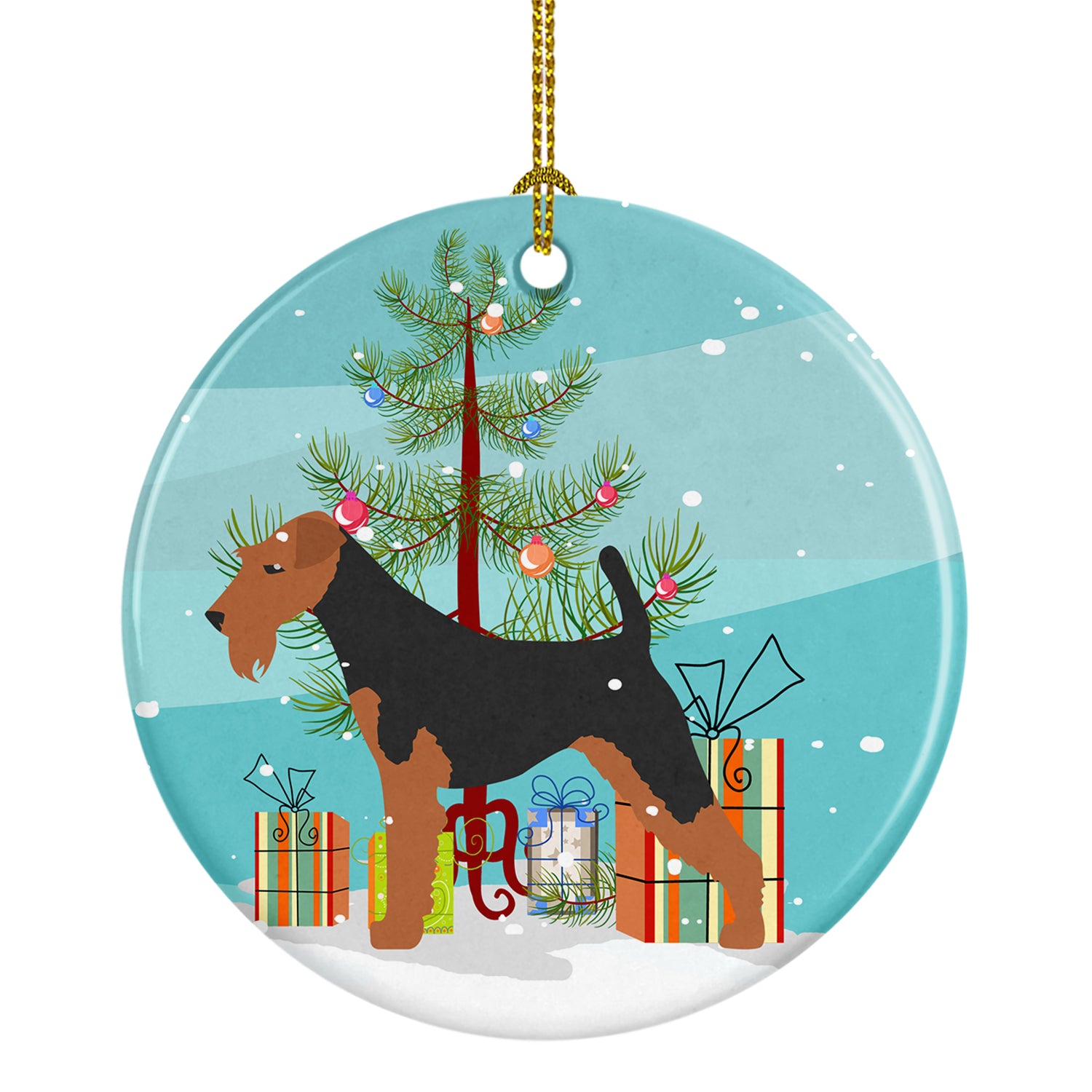 Welsh Terrier Merry Christmas Tree Ceramic Ornament BB2903CO1