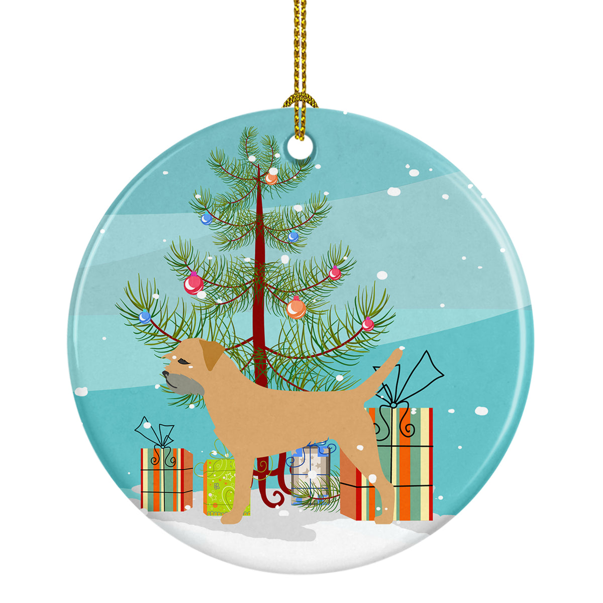 Border Terrier Merry Christmas Tree Ceramic Ornament BB2907CO1
