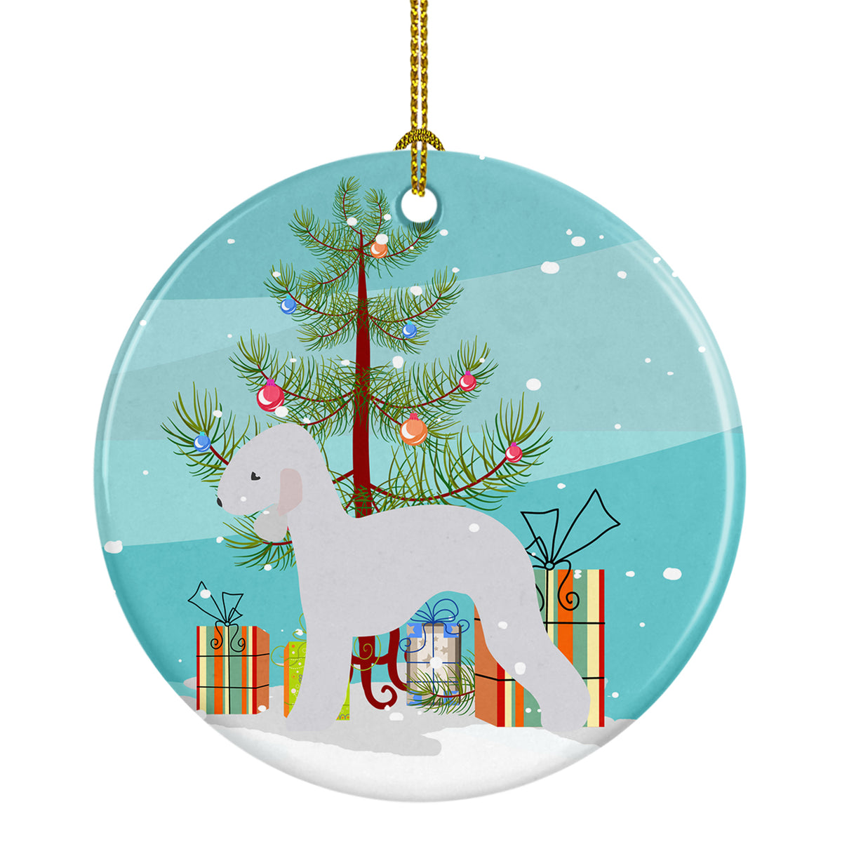 Bedlington Terrier Merry Christmas Tree Ceramic Ornament BB2912CO1