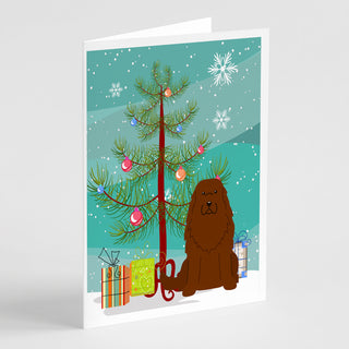 Caroline's Treasures Merry Christmas Tree Caucasian Shepherd Dog Greeting Cards Pack of 8