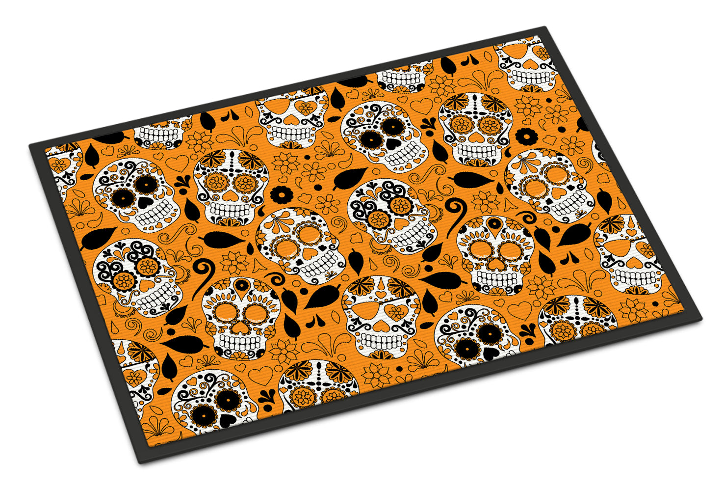 Caroline's Treasures Day of the Dead Orange Doormat - 24x36 Decorative Floor Mat – Indoor/Outdoor Rug with Artistic Flair BB5118JMAT