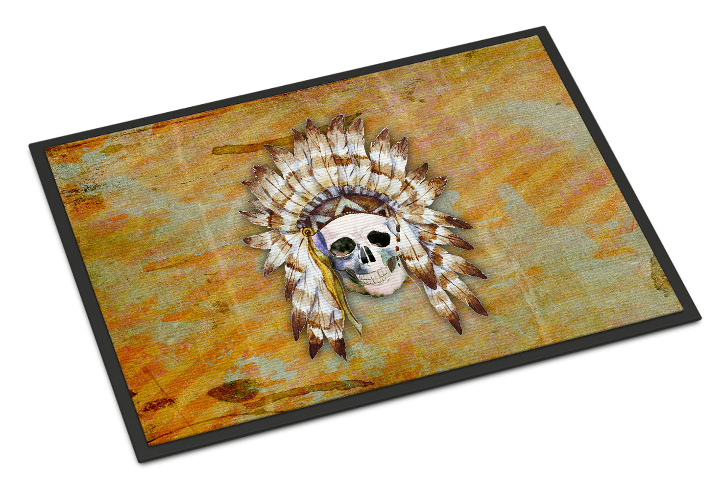 Caroline's Treasures Day of the Dead Indian Skull Doormat - 24x36 Decorative Floor Mat – Indoor/Outdoor Rug with Artistic Flair BB5121JMAT