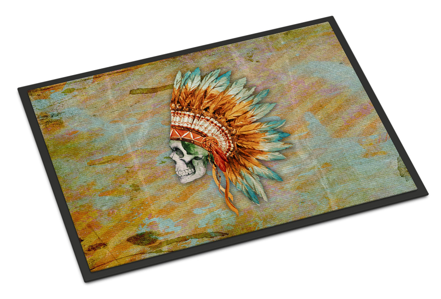 Caroline's Treasures Day of the Dead Indian Skull Doormat - 24x36 Decorative Floor Mat – Indoor/Outdoor Rug with Artistic Flair BB5127JMAT