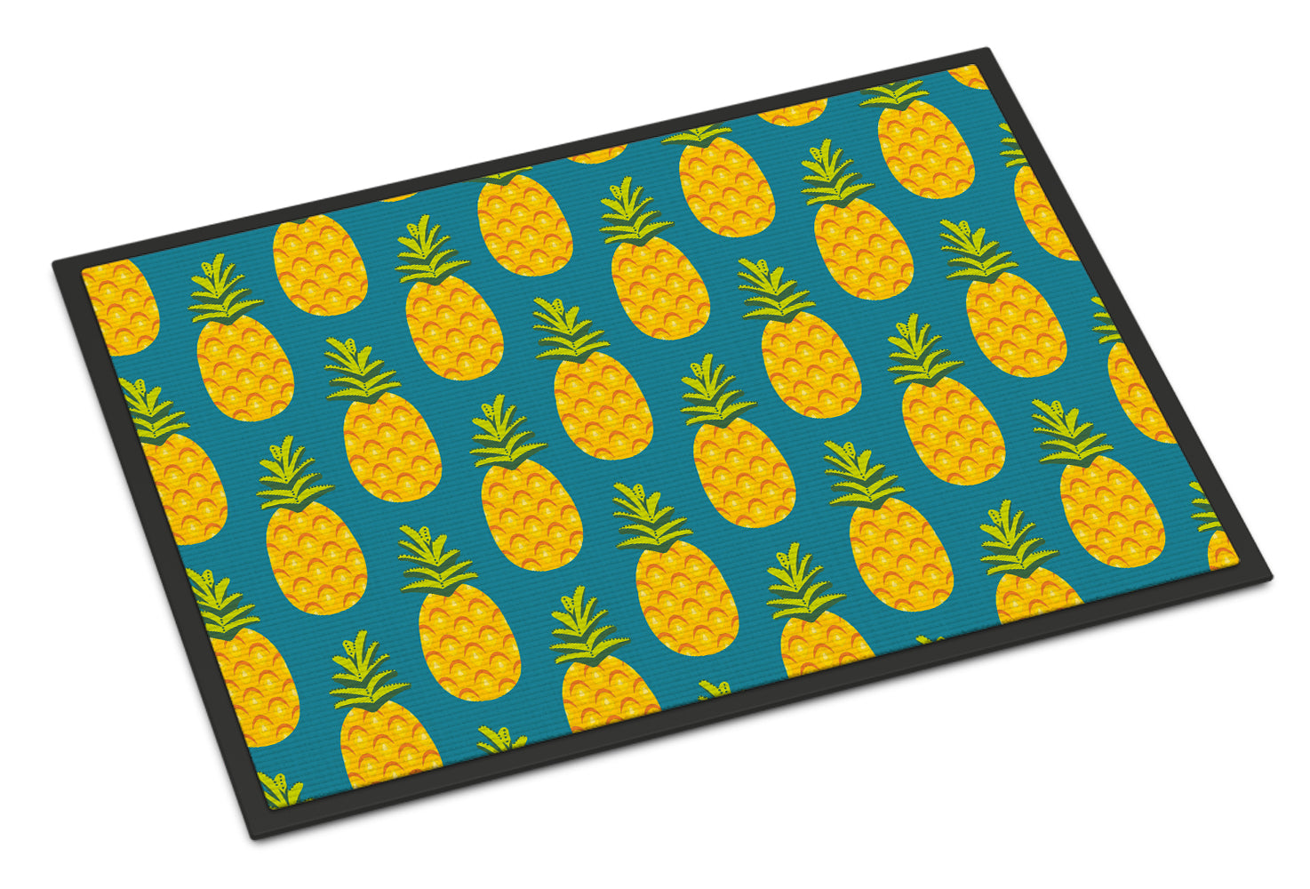 Caroline's Treasures Pineapples on Teal Doormat - 24x36 Decorative Floor Mat – Indoor/Outdoor Rug with Artistic Flair BB5145JMAT