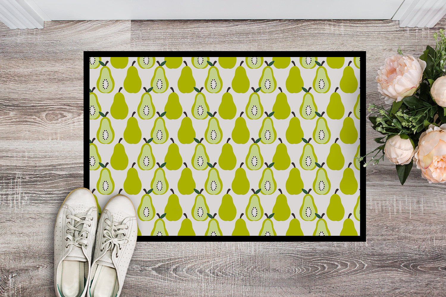 Caroline's Treasures Pears on White Doormat - 24x36 Decorative Floor Mat – Indoor/Outdoor Rug with Artistic Flair BB5147JMAT