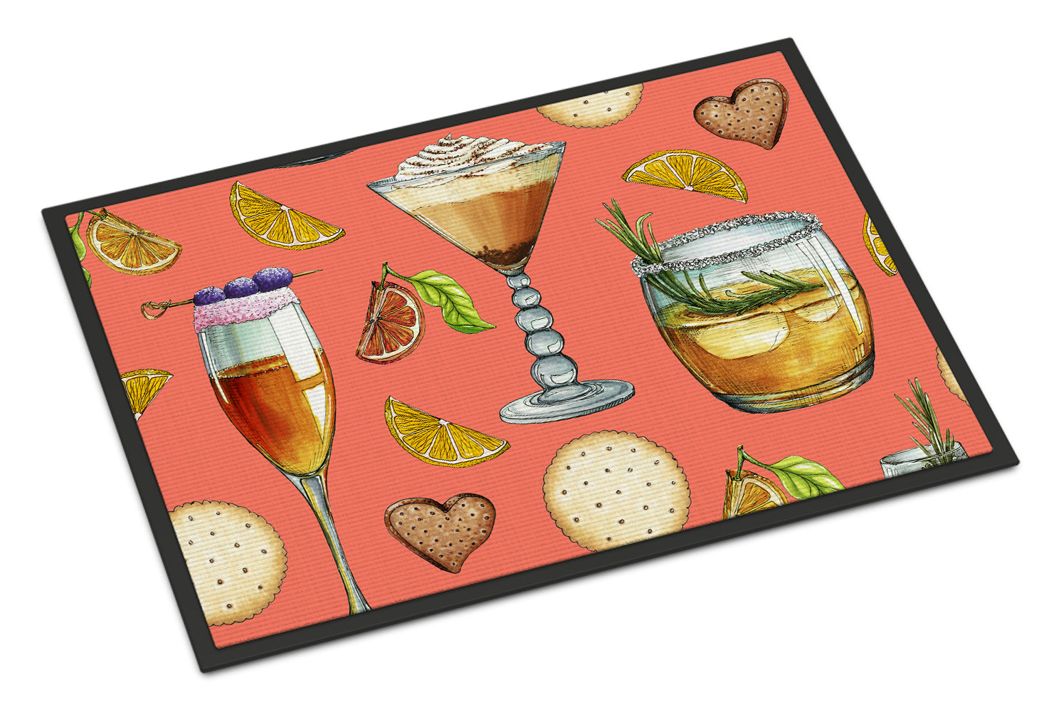 Caroline's Treasures Drinks and Cocktails Salmon Doormat - 24x36 Decorative Floor Mat – Indoor/Outdoor Rug with Artistic Flair BB5201JMAT