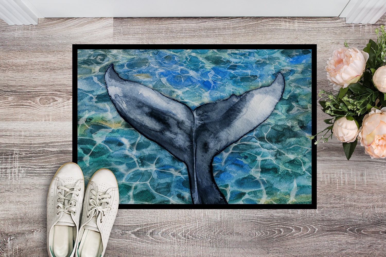 Caroline's Treasures Whale Tail Doormat - 24x36 Decorative Floor Mat – Indoor/Outdoor Rug with Artistic Flair BB5337JMAT