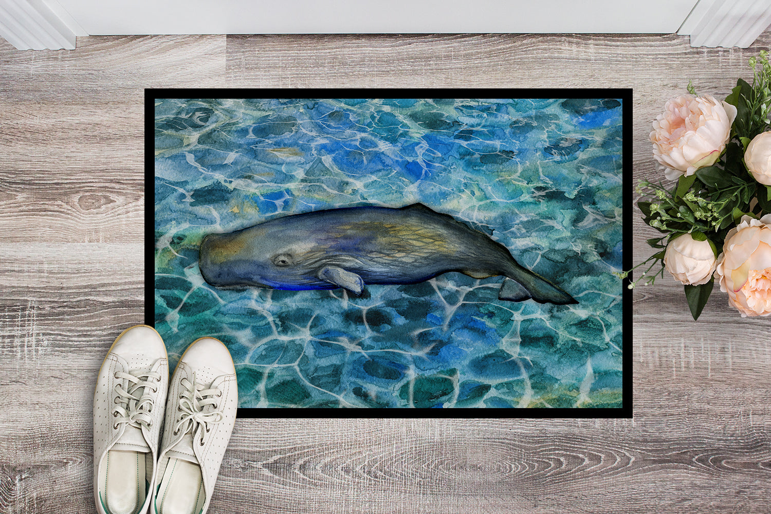 Caroline's Treasures Sperm Whale Cachalot Doormat - 24x36 Decorative Floor Mat – Indoor/Outdoor Rug with Artistic Flair BB5338JMAT
