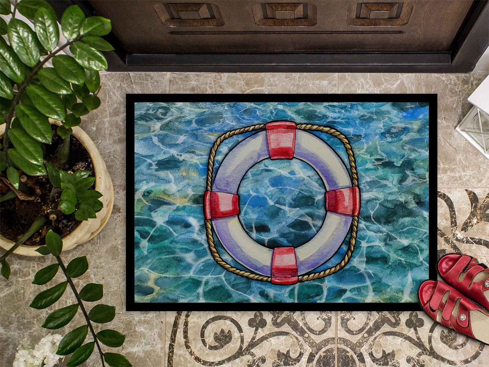 Caroline's Treasures Life Saver Doormat - 24x36 Decorative Floor Mat – Indoor/Outdoor Rug with Artistic Flair BB5344JMAT