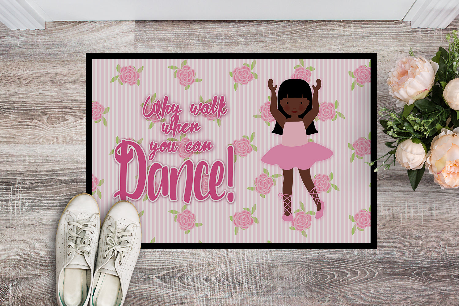 Caroline's Treasures Ballet Long Hair African American Doormat - 24x36 Decorative Floor Mat – Indoor/Outdoor Rug with Artistic Flair BB5389JMAT