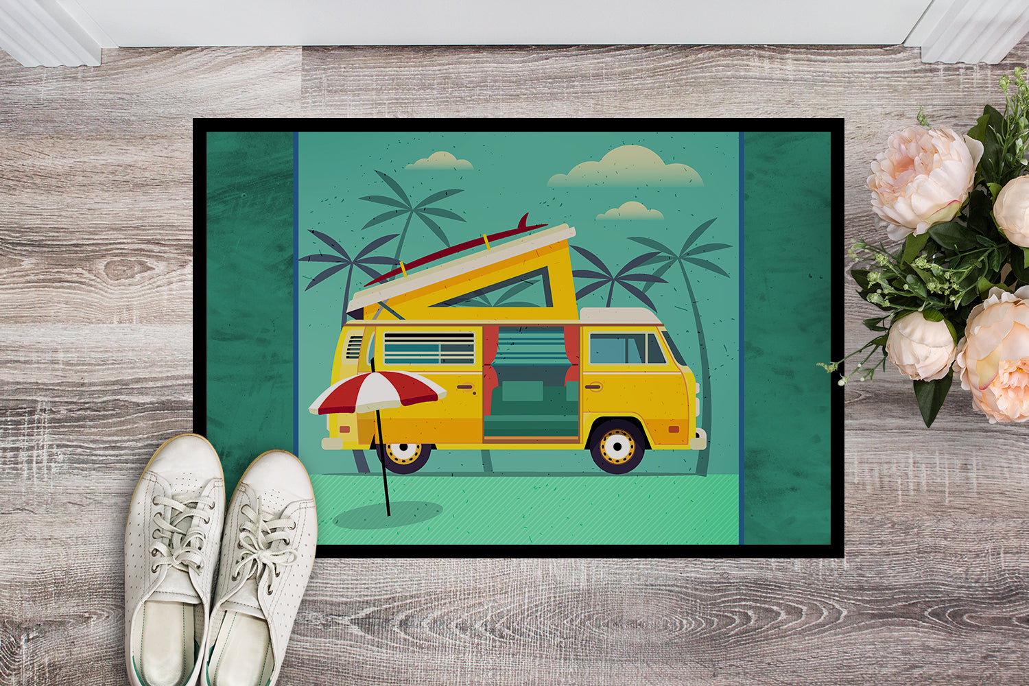 Caroline's Treasures Greatest Adventure Camper Van Doormat - 24x36 Decorative Floor Mat – Indoor/Outdoor Rug with Artistic Flair BB5477JMAT