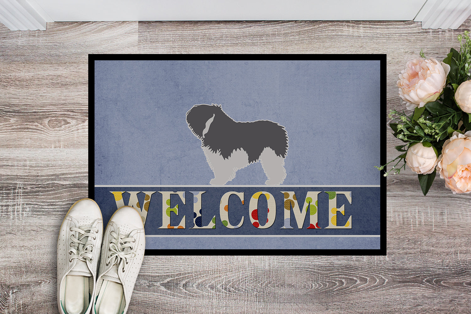Caroline's Treasures Polish Lowland Sheepdog Dog Welcome Doormat - 24x36 Decorative Floor Mat – Indoor/Outdoor Rug with Artistic Flair BB5536JMAT