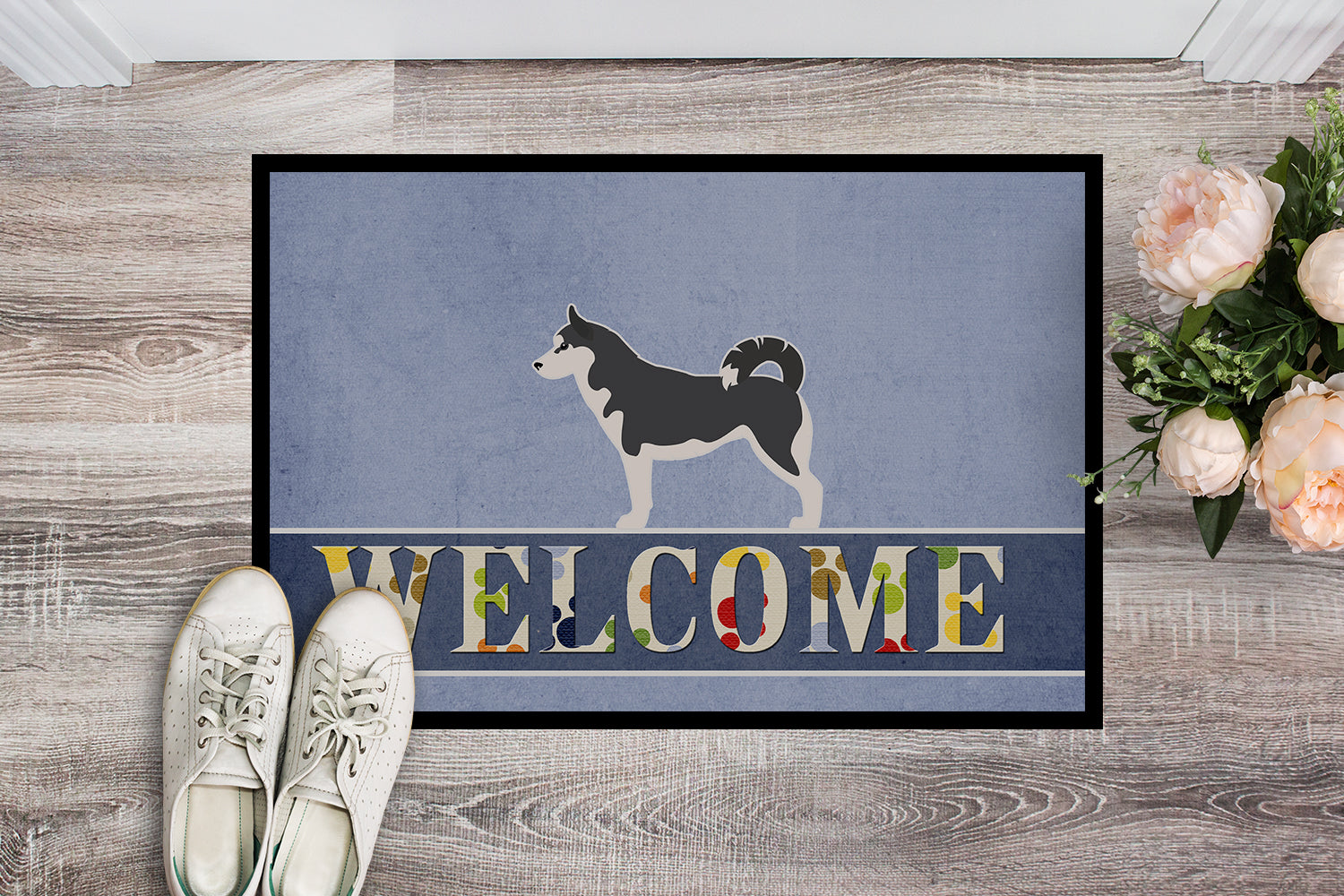 Caroline's Treasures Siberian Husky Welcome Doormat - 24x36 Decorative Floor Mat – Indoor/Outdoor Rug with Artistic Flair BB5584JMAT