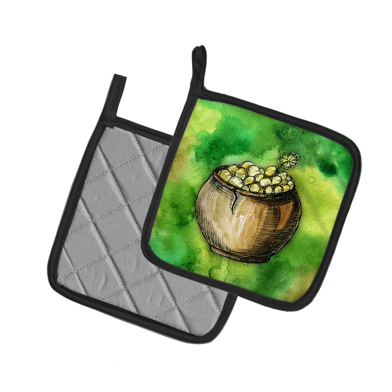 Caroline's Treasures Irish Pot of Gold Pot Holders - Set of 2 - Heat-Resistant Kitchen Essentials BB5769PTHD
