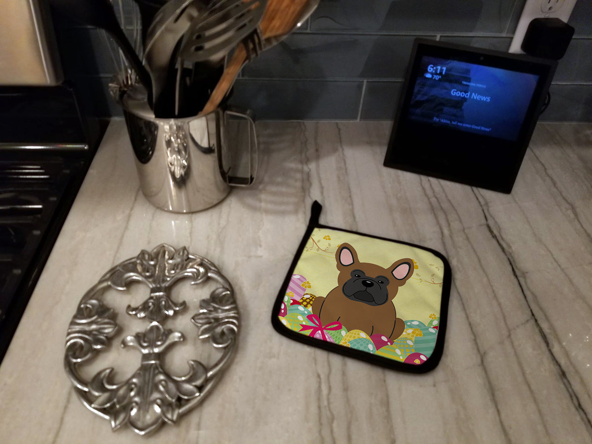 Caroline's Treasures Easter Eggs French Bulldog Brown Pot Holders - Set of 2 - Heat-Resistant Kitchen Essentials BB6013PTHD