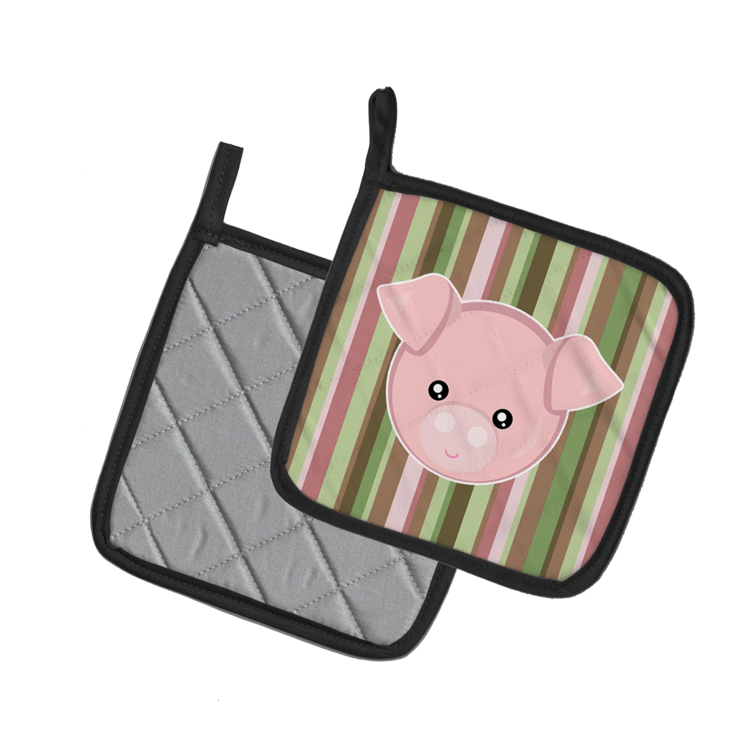 Caroline's Treasures Pig Face Pot Holders - Set of 2 - Heat-Resistant Kitchen Essentials BB6930PTHD