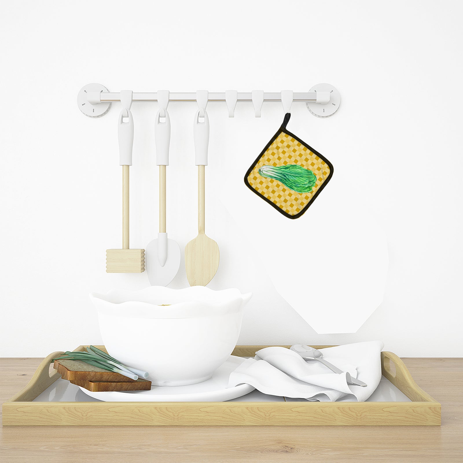 Caroline's Treasures Mustard on Basketweave Pot Holders - Set of 2 - Heat-Resistant Kitchen Essentials BB7204PTHD