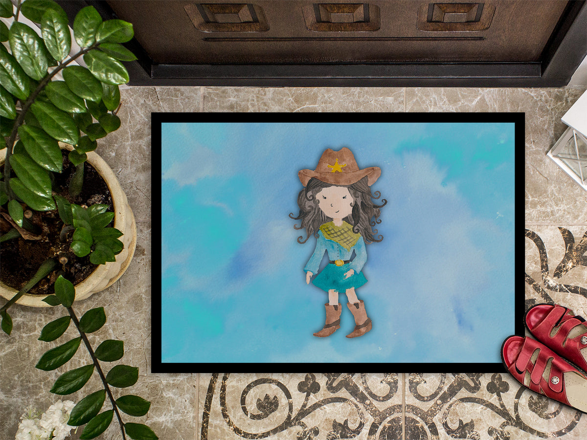 Caroline's Treasures Cowgirl Watercolor Doormat - 24x36 Decorative Floor Mat – Indoor/Outdoor Rug with Artistic Flair BB7367JMAT