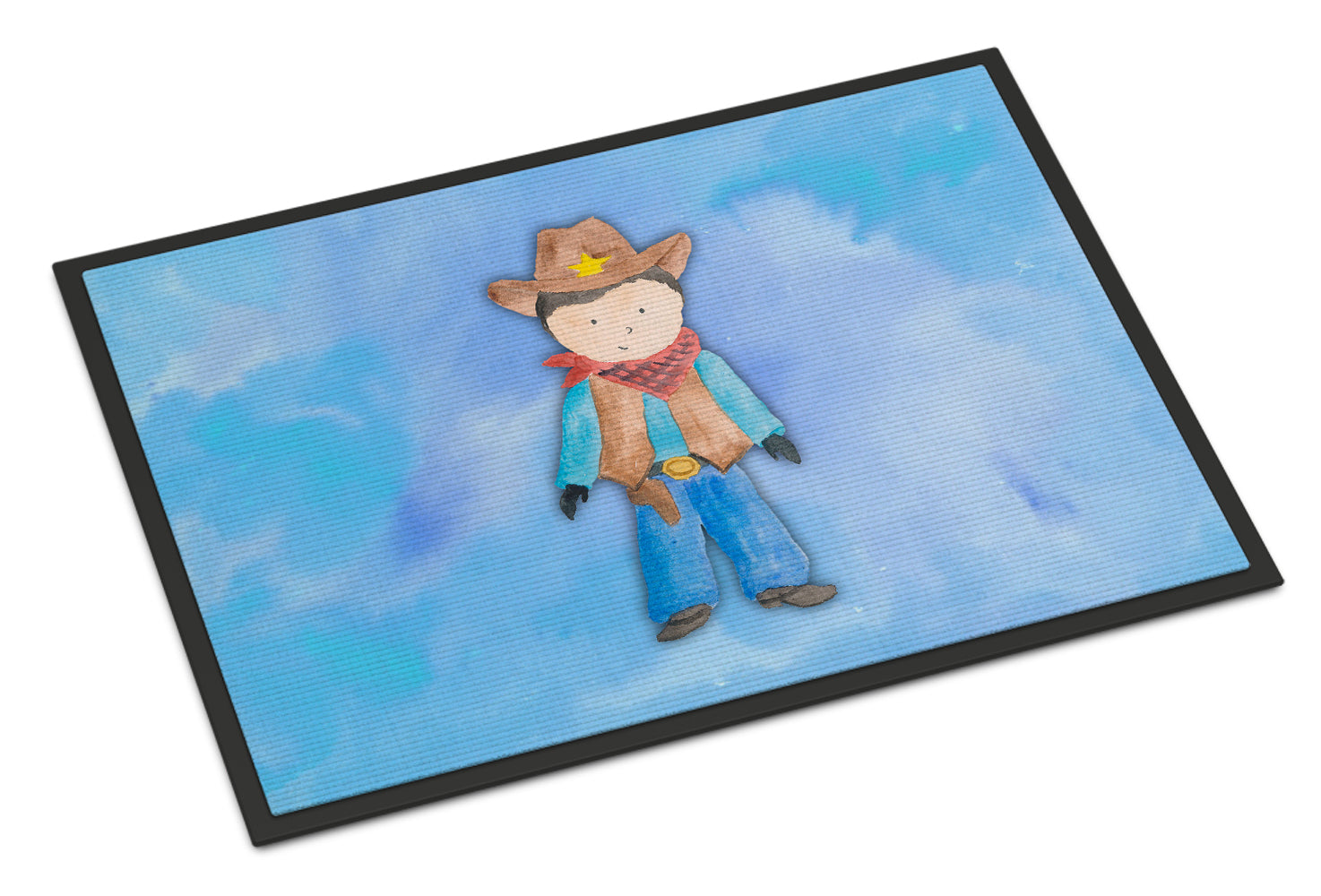 Caroline's Treasures Cowboy Watercolor Doormat - 24x36 Decorative Floor Mat – Indoor/Outdoor Rug with Artistic Flair BB7368JMAT