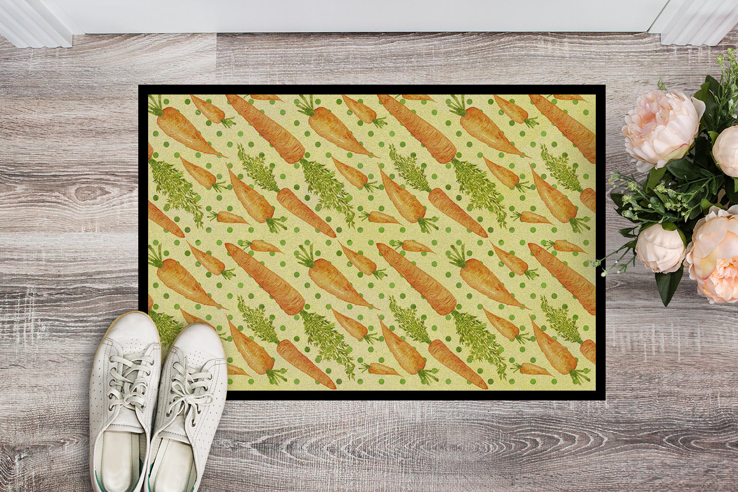 Caroline's Treasures Watercolor Carrots Doormat - 24x36 Decorative Floor Mat – Indoor/Outdoor Rug with Artistic Flair BB7571JMAT