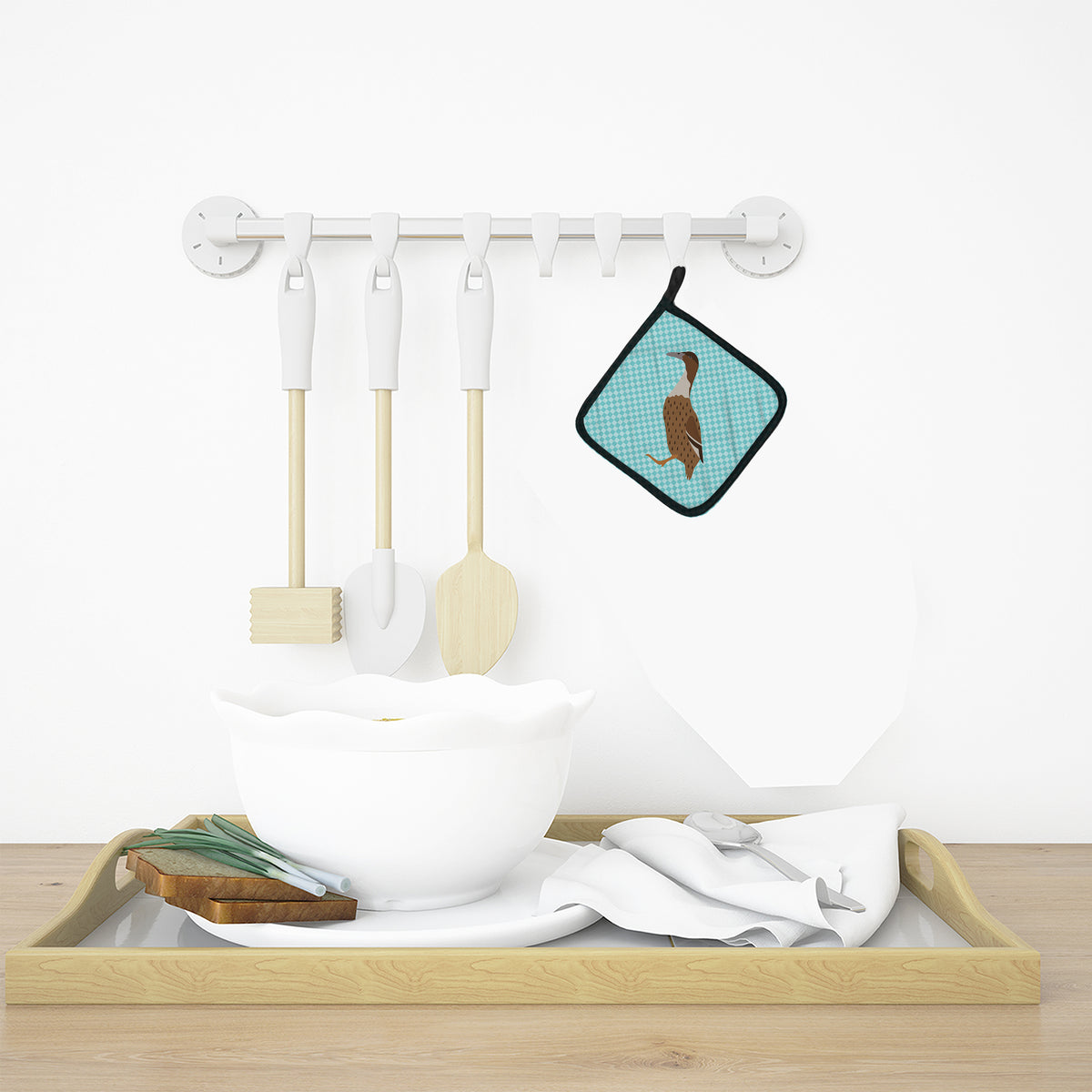 Caroline's Treasures Dutch Hook Bill Duck Blue Check Pot Holders - Set of 2 - Heat-Resistant Kitchen Essentials BB8035PTHD