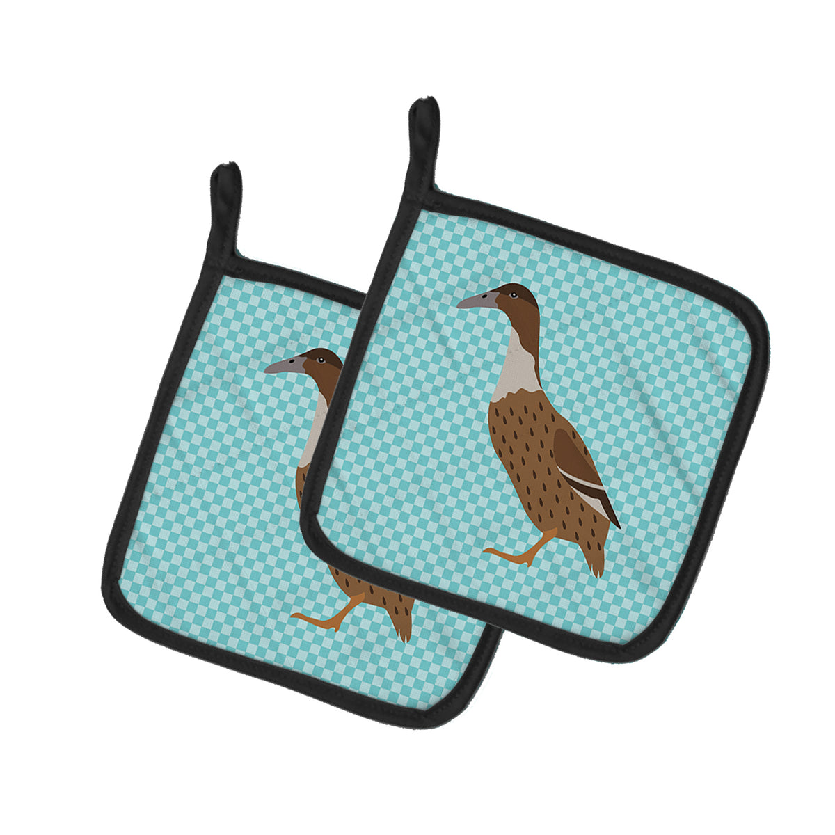 Caroline's Treasures Dutch Hook Bill Duck Blue Check Pot Holders - Set of 2 - Heat-Resistant Kitchen Essentials BB8035PTHD
