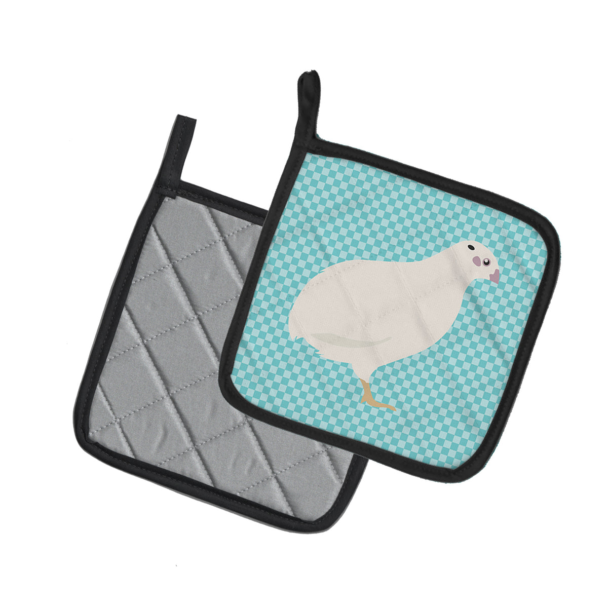 Caroline's Treasures Texas Quail Blue Check Pot Holders - Set of 2 - Heat-Resistant Kitchen Essentials BB8131PTHD