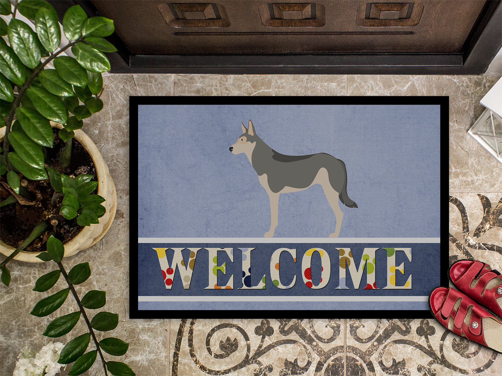 Caroline's Treasures Saarloos Wolfdog Welcome Doormat - 24x36 Decorative Floor Mat – Indoor/Outdoor Rug with Artistic Flair BB8296JMAT