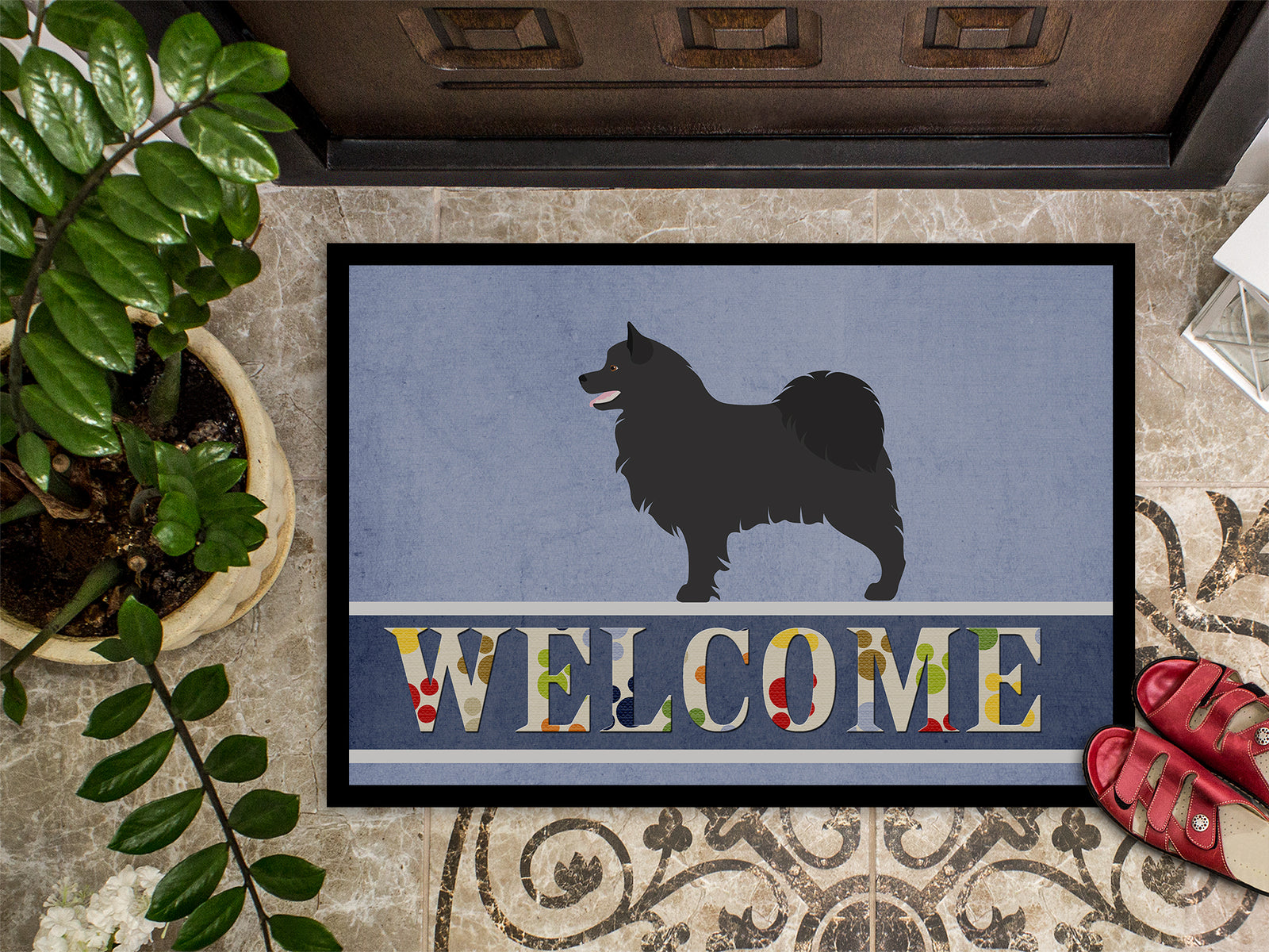 Caroline's Treasures Swedish Lapphund Welcome Doormat - 24x36 Decorative Floor Mat – Indoor/Outdoor Rug with Artistic Flair BB8347JMAT
