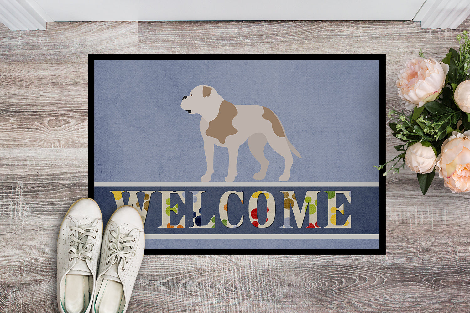 Caroline's Treasures American Bulldog Welcome Doormat - 24x36 Decorative Floor Mat – Indoor/Outdoor Rug with Artistic Flair BB8348JMAT