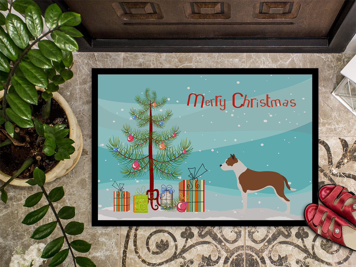 Caroline's Treasures Pit Bull Terrier Christmas Doormat - 24x36 Decorative Floor Mat – Indoor/Outdoor Rug with Artistic Flair BB8487JMAT