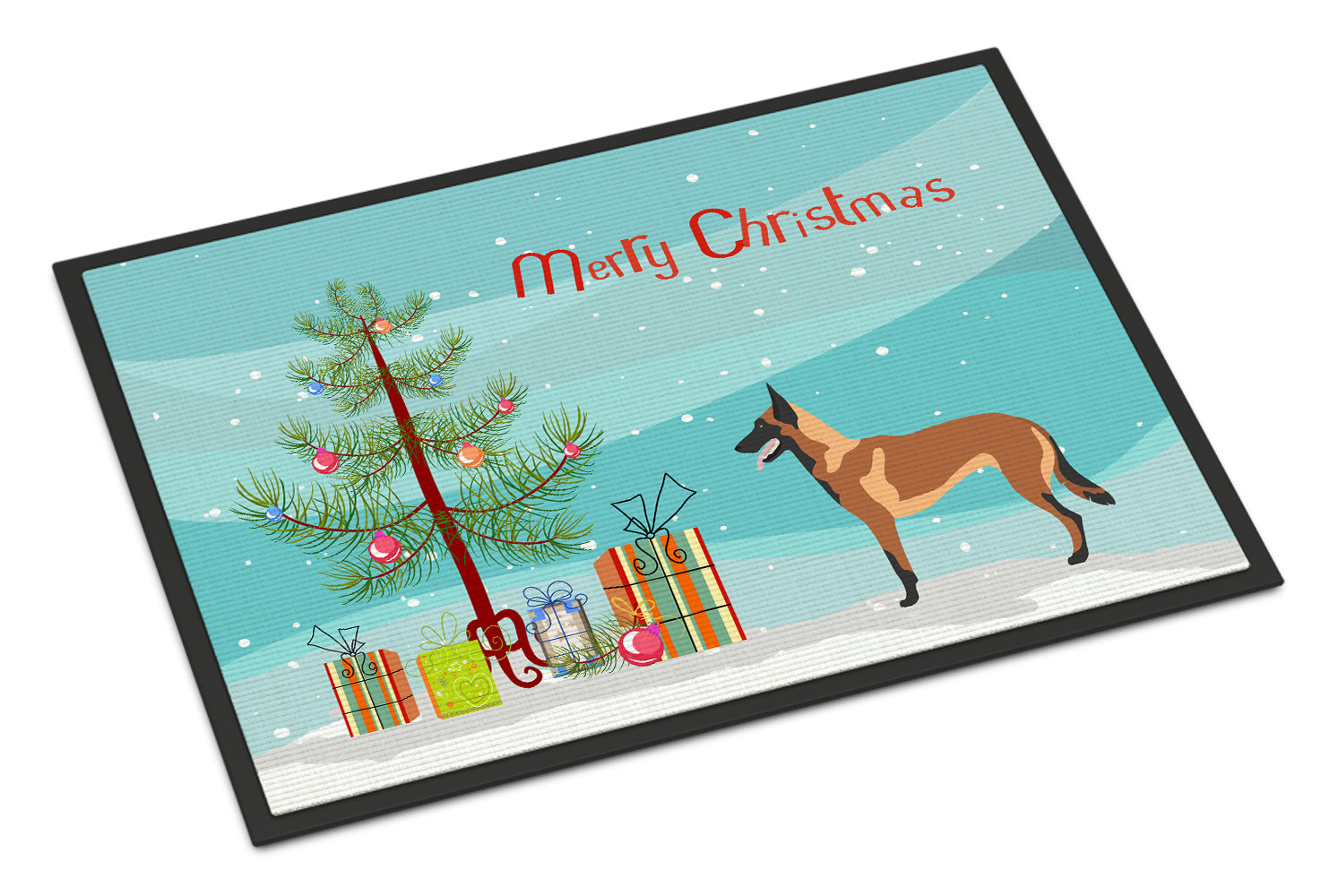 Caroline's Treasures Malinois Belgian Shepherd Christmas Doormat - 24x36 Decorative Floor Mat – Indoor/Outdoor Rug with Artistic Flair BB8494JMAT