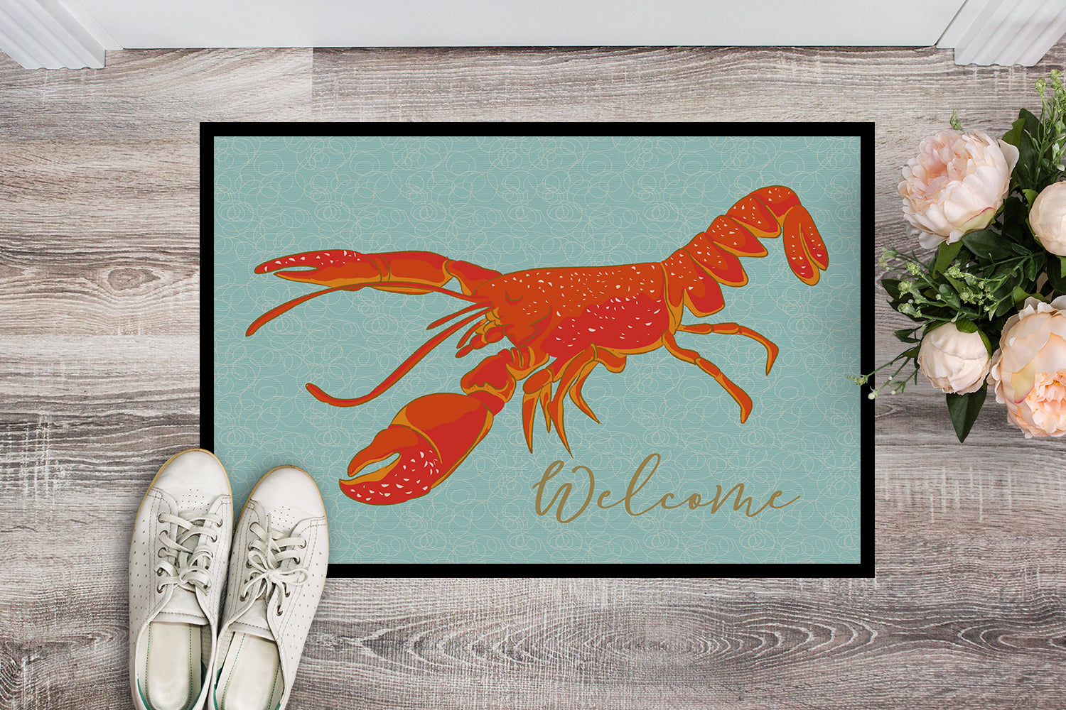 Caroline's Treasures Lobster Welcome Doormat - 24x36 Decorative Floor Mat – Indoor/Outdoor Rug with Artistic Flair BB8534JMAT